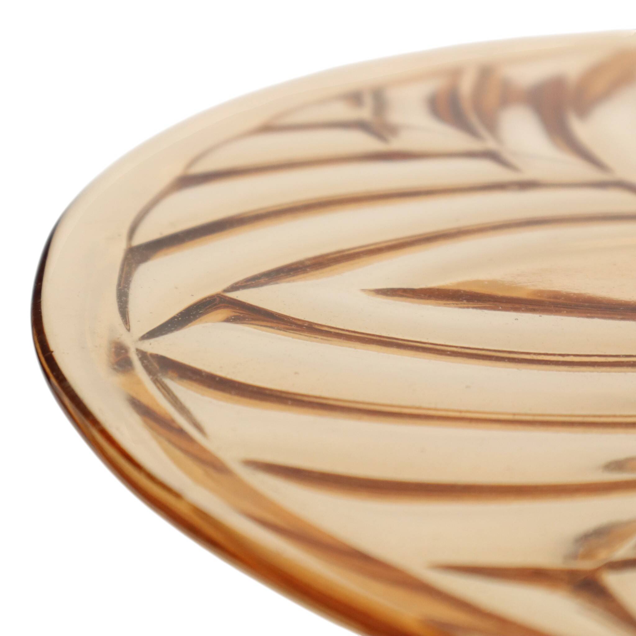 Amber Art Deco Cake Plate Pastry Dish Val Saint Lambert 33cm