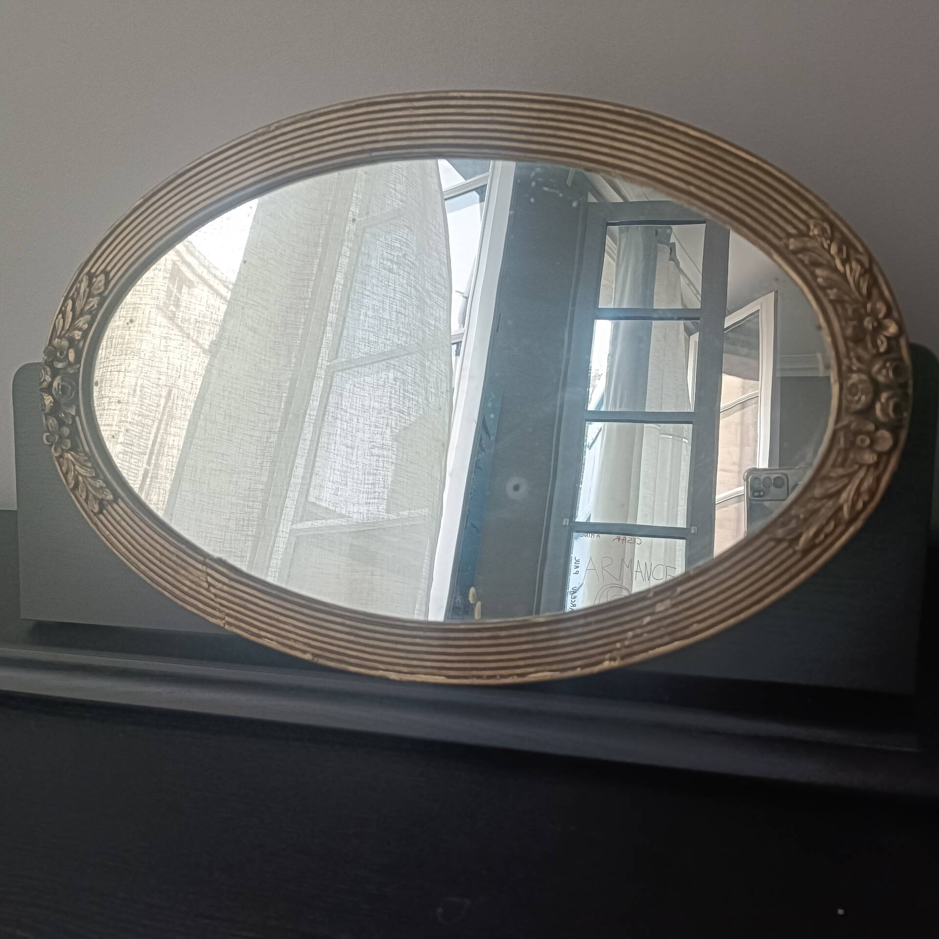 Art Deco oval mirror