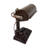 Lampe de bureau style banquier en bakelite marron Altas Appliance Brookli