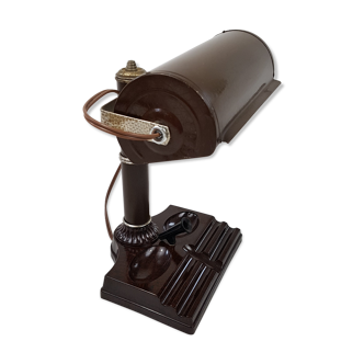 Style in brown bakelite altas appliance brookli banker desk lamp