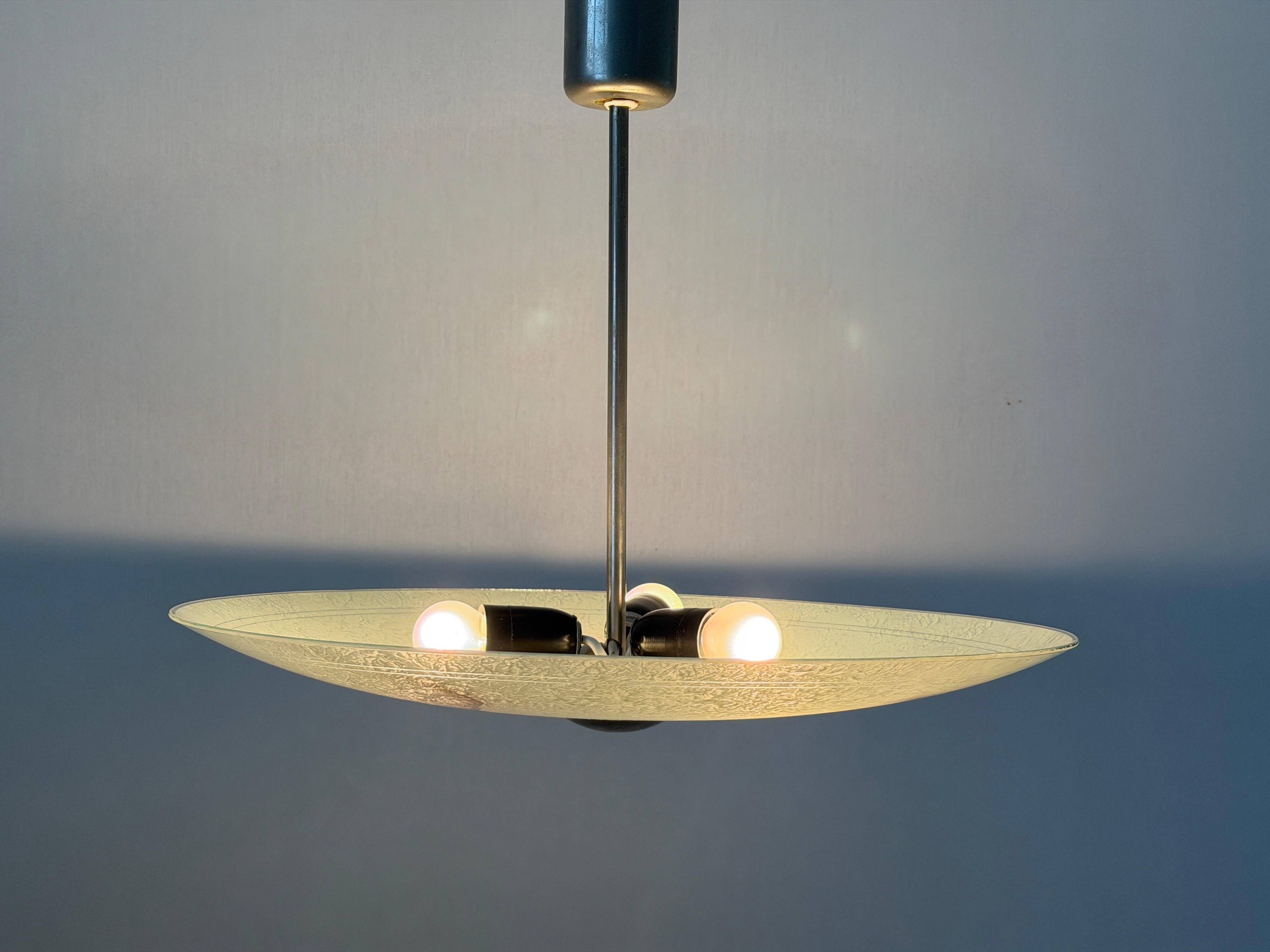 Art Deco ceiling light in green glass, 1940s, Germany