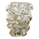 Contemporary hand-blown transparent Murano glass vase with bubbles