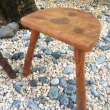 2 vintage tripod stools