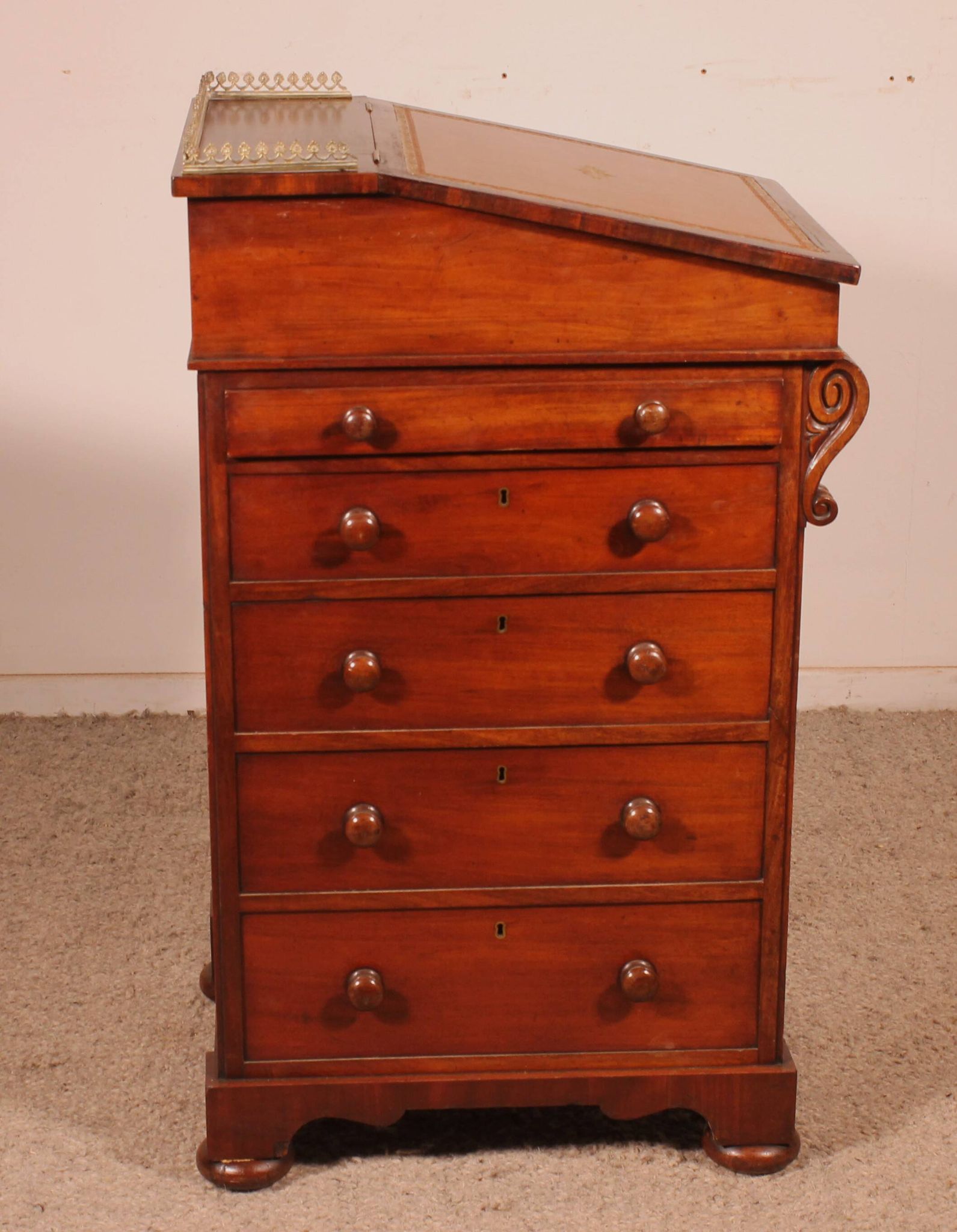 Davenport d'époque Régence en acajou, circa 1810