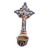 19th century earthenware holy water font