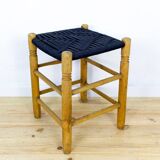Danish Wood and Rope Stool, 1950s