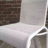 White woven resin garden chair