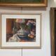 Still life with lamp, signed pastel