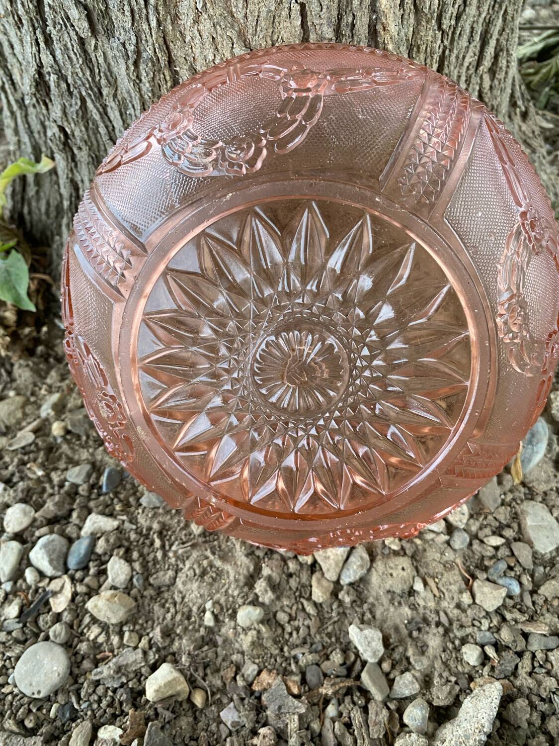 Vintage molded glass salad bowl