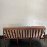 Vintage Scandinavian teak lounge — 3-seater sofa and two armchairs.