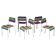 Set of five IKEA Färgglad children's chairs.