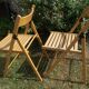 pair of vintage wooden folding chairs