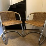 Pair of rattan bridge chairs