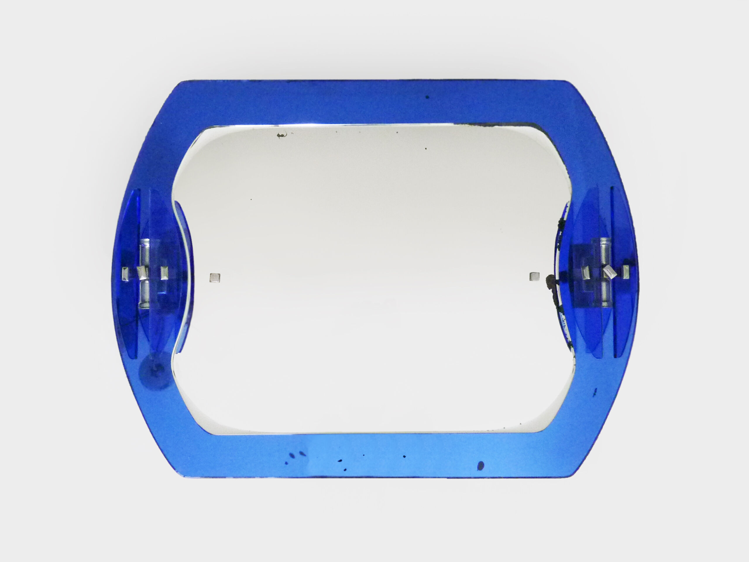 Veca cobalt blue mirror with 2 shades Veca, Italy, 70s, 71x63 cm
