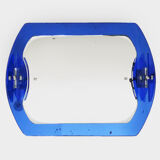 Veca cobalt blue mirror with 2 shades Veca, Italy, 70s, 71x63 cm