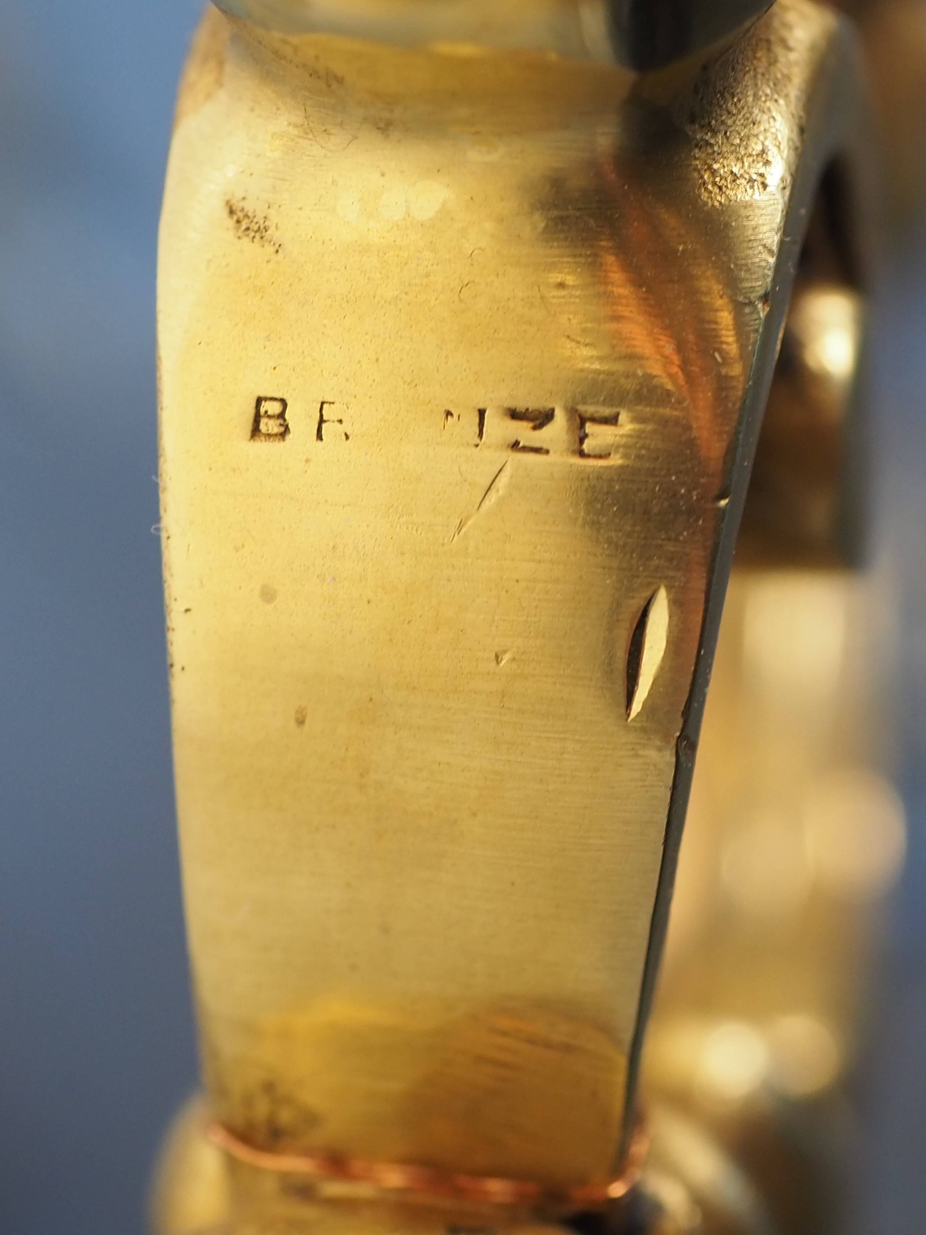 Solid bronze chandelier with crystal pendants and candle holders - Lucien GAU