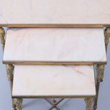 Brass and Marble Nesting Tables 1950s France