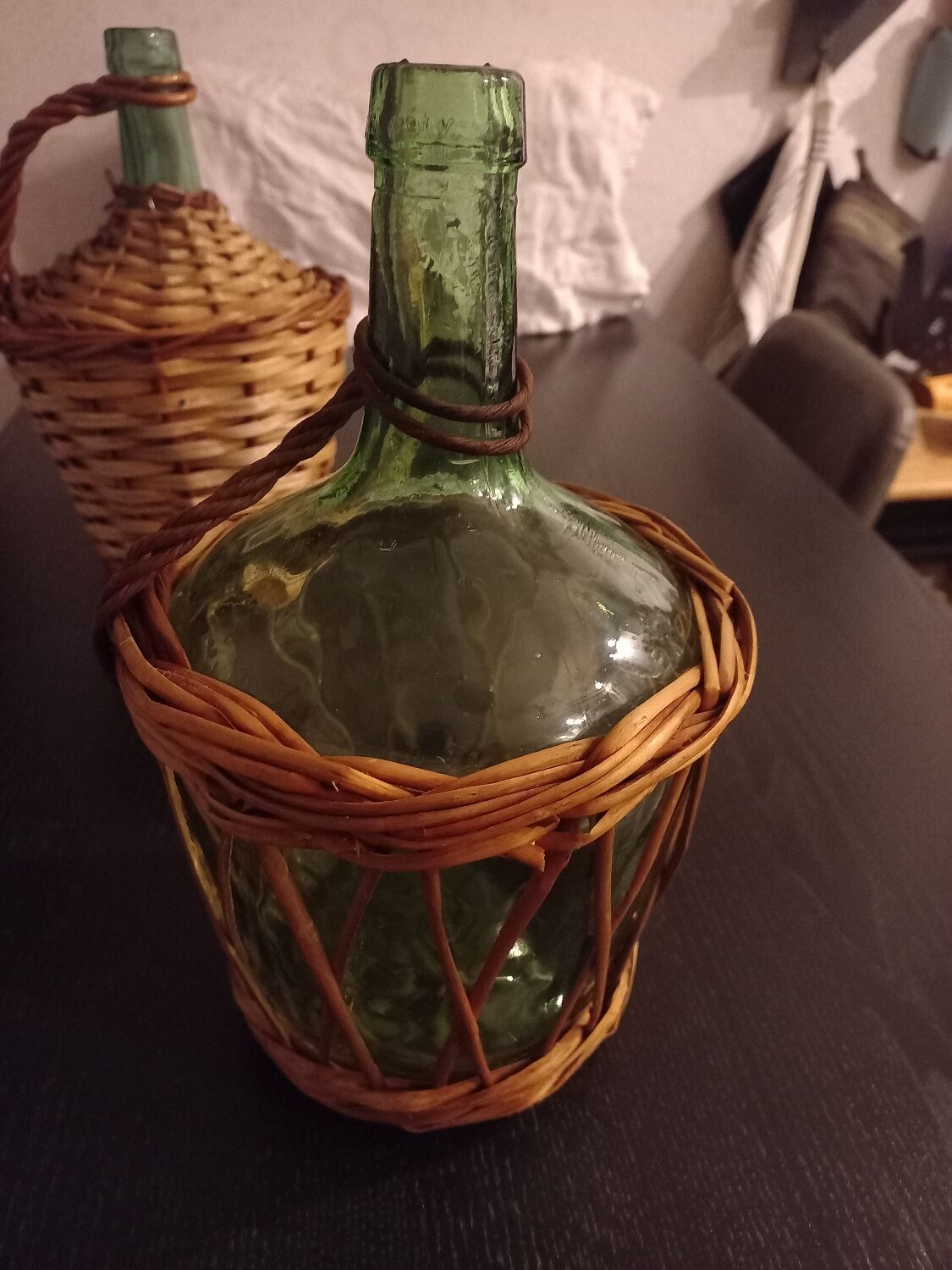 Vintage glass demijohn