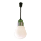 Vintage pendant light, old light fixture, opaline bulb shape, giant bulb, pulley system, loft decor