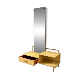 Bauhaus hairdresser mirror wood metal glass Slezák 1930s Czechoslovakia