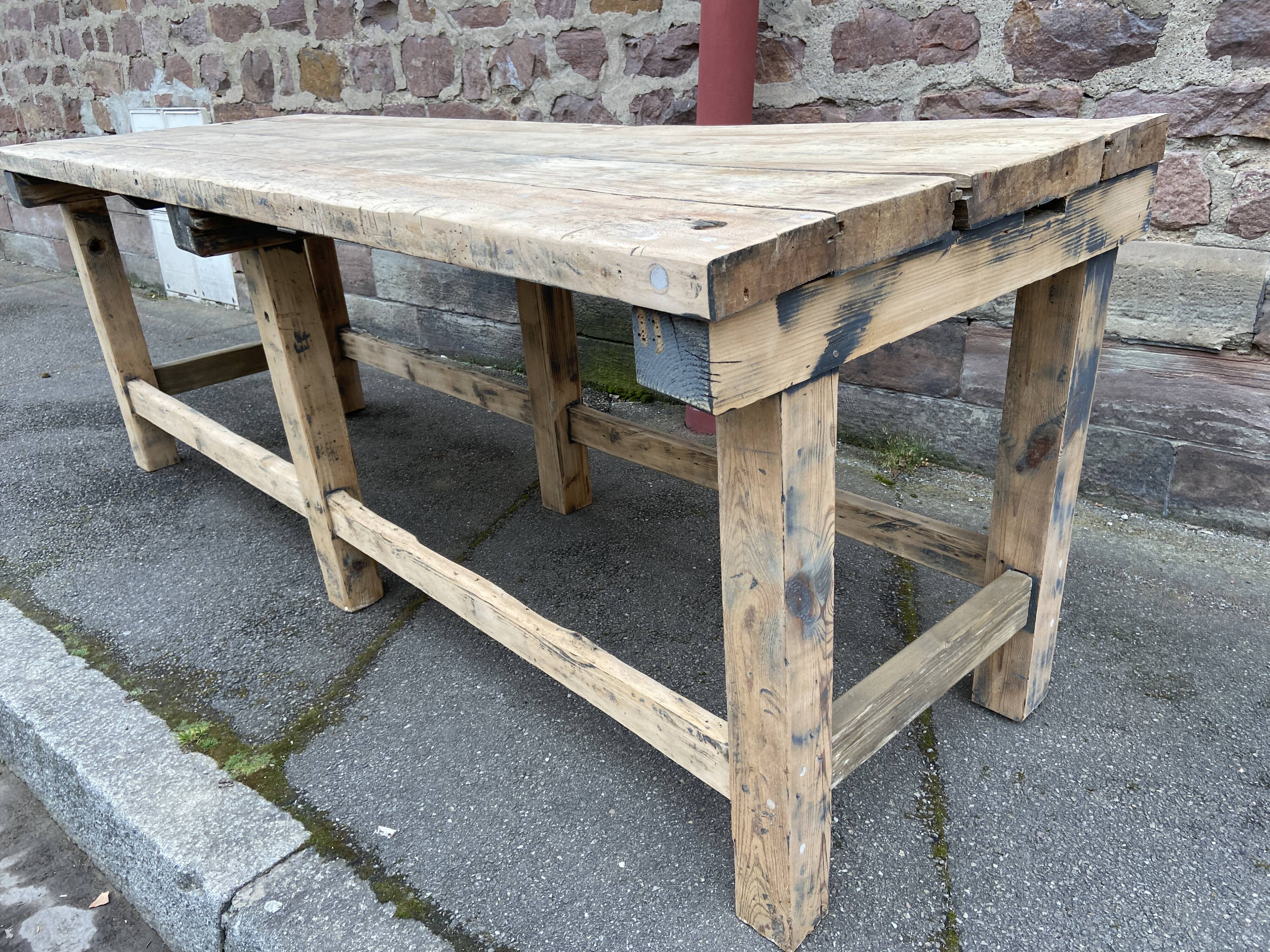 Huge vintage workshop workbench table 245cm