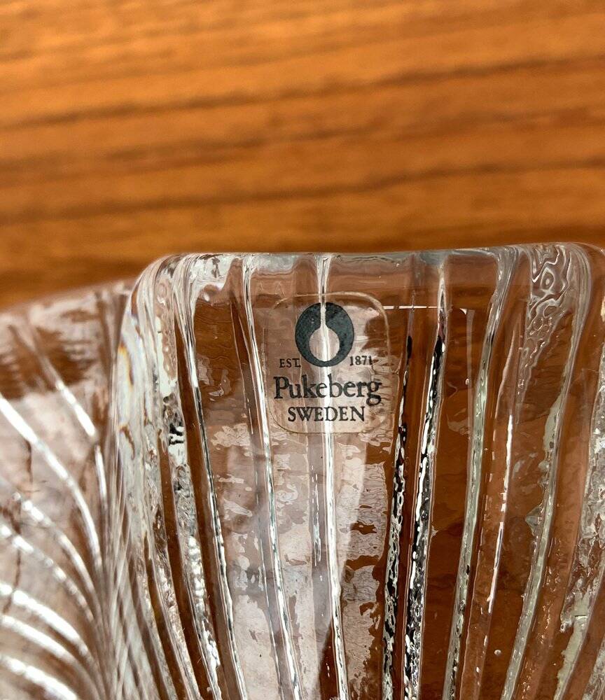 Vintage Swedish Glass Bowl from Pukeberg Glass, 1970s