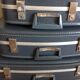 Set of three grey air hostess suitcases / vintage 60s-70s