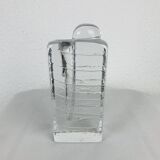 Glass block vase for Walther Glas 1960