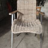 White wicker armchair