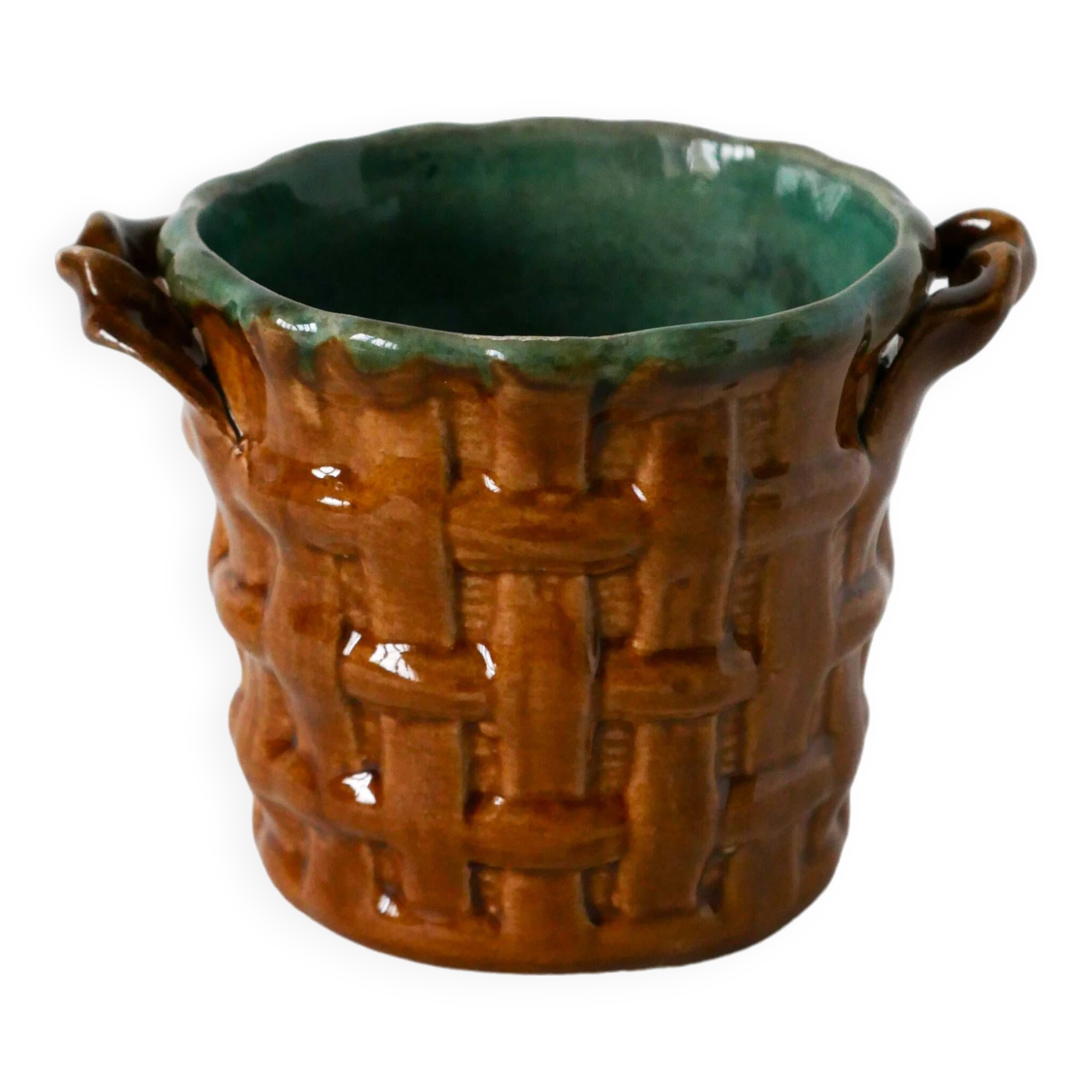 Slip planter, imitation bamboo, 1970