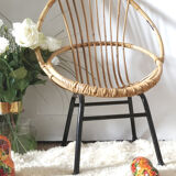 Fauteuil enfant vintage en rotin