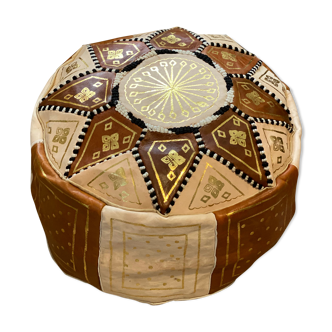 Leather pouf