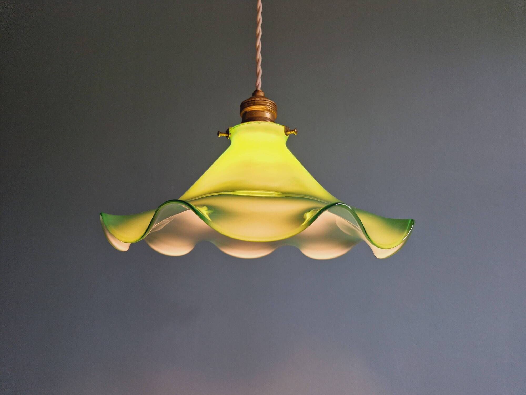 Vintage pendant light in opaline 1960s 1970s
