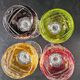 4 verres à vin en cristal taillé coloré