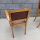 Paire de fauteuil bridge en skaï marron années 50
