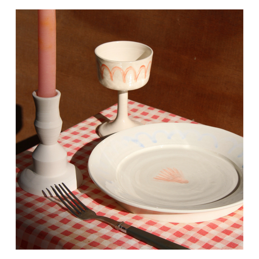 Red artisanal shellfish plate