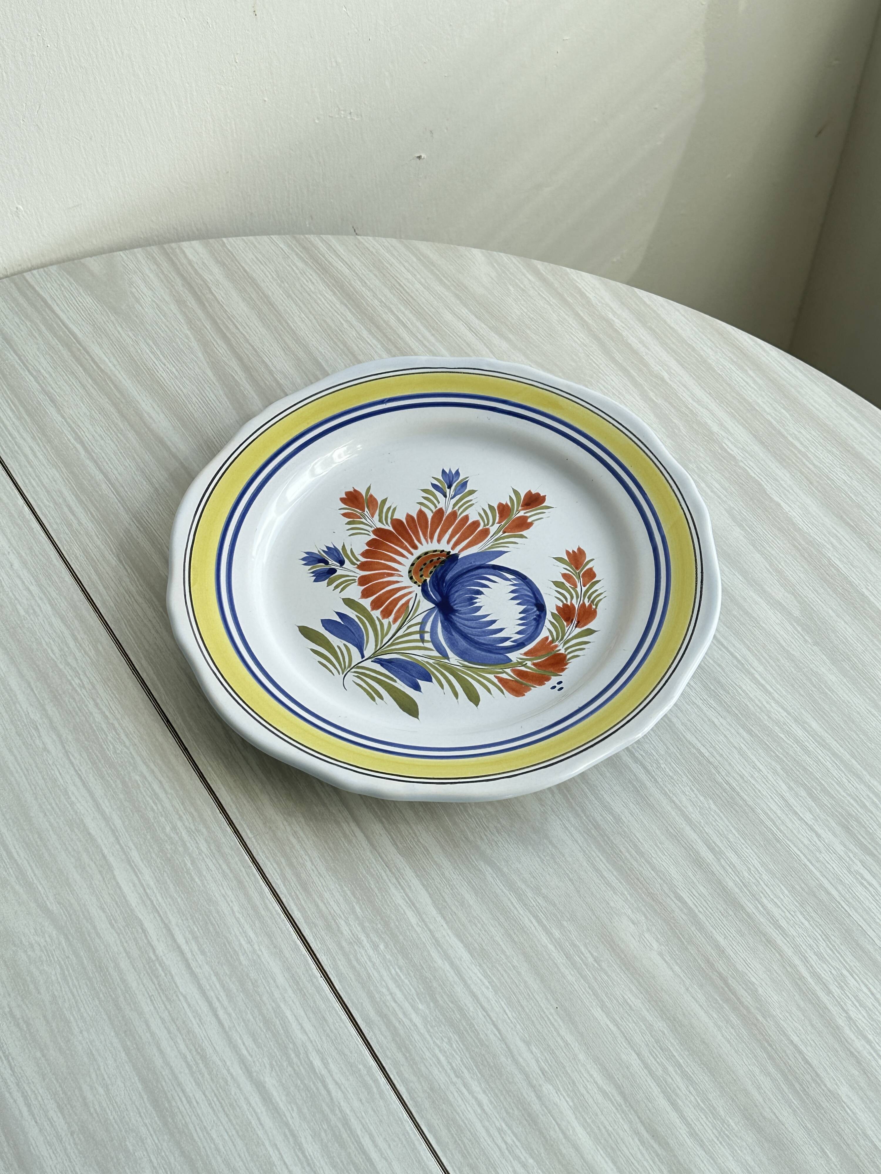 Quimper Henriot hand painted plate.