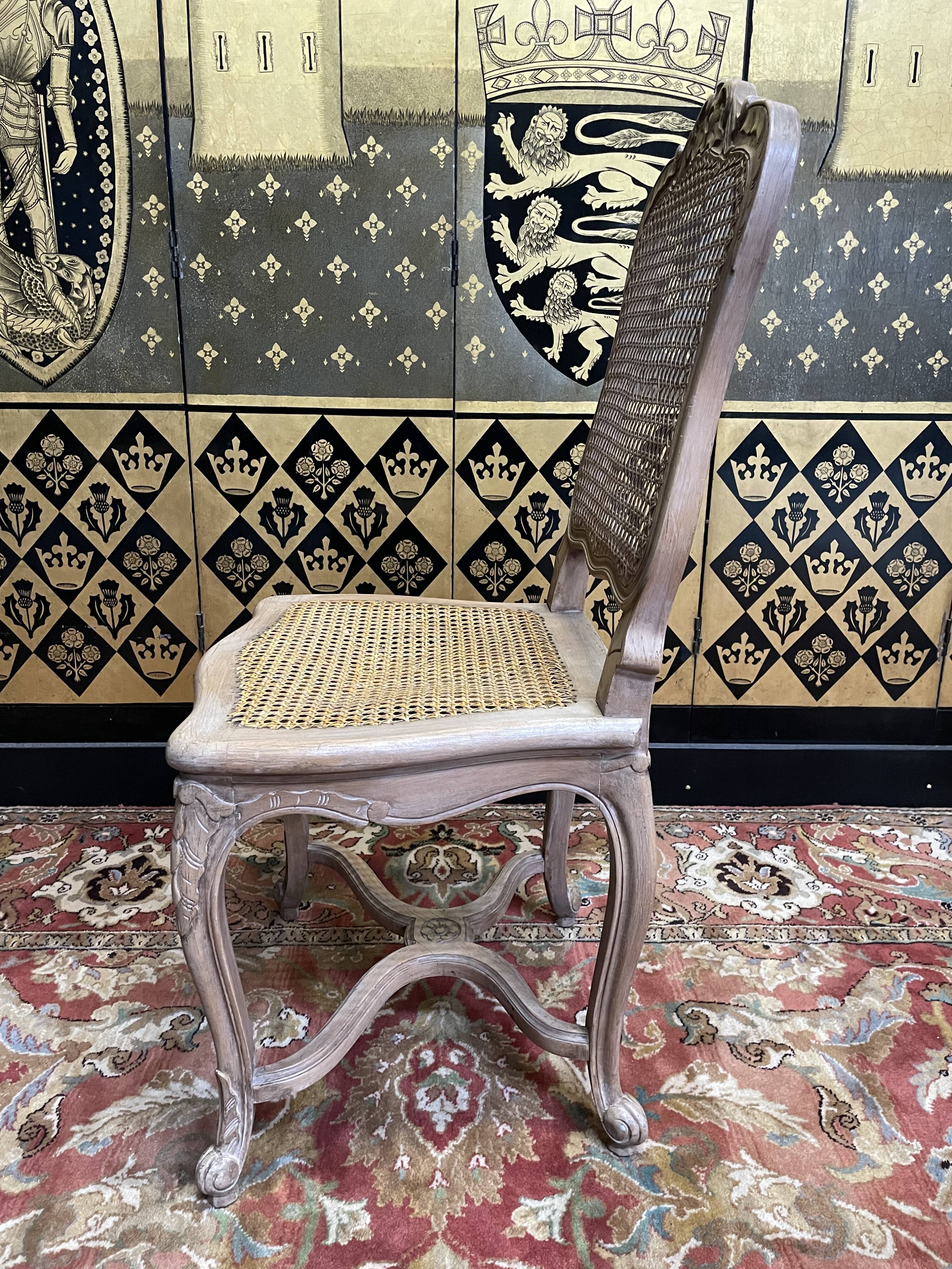 Set of 6 Louis XV style caned chairs - Regency