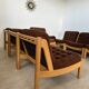 Old modular living room 7 armchairs and vintage Scandinavian design coffee table from the 60s