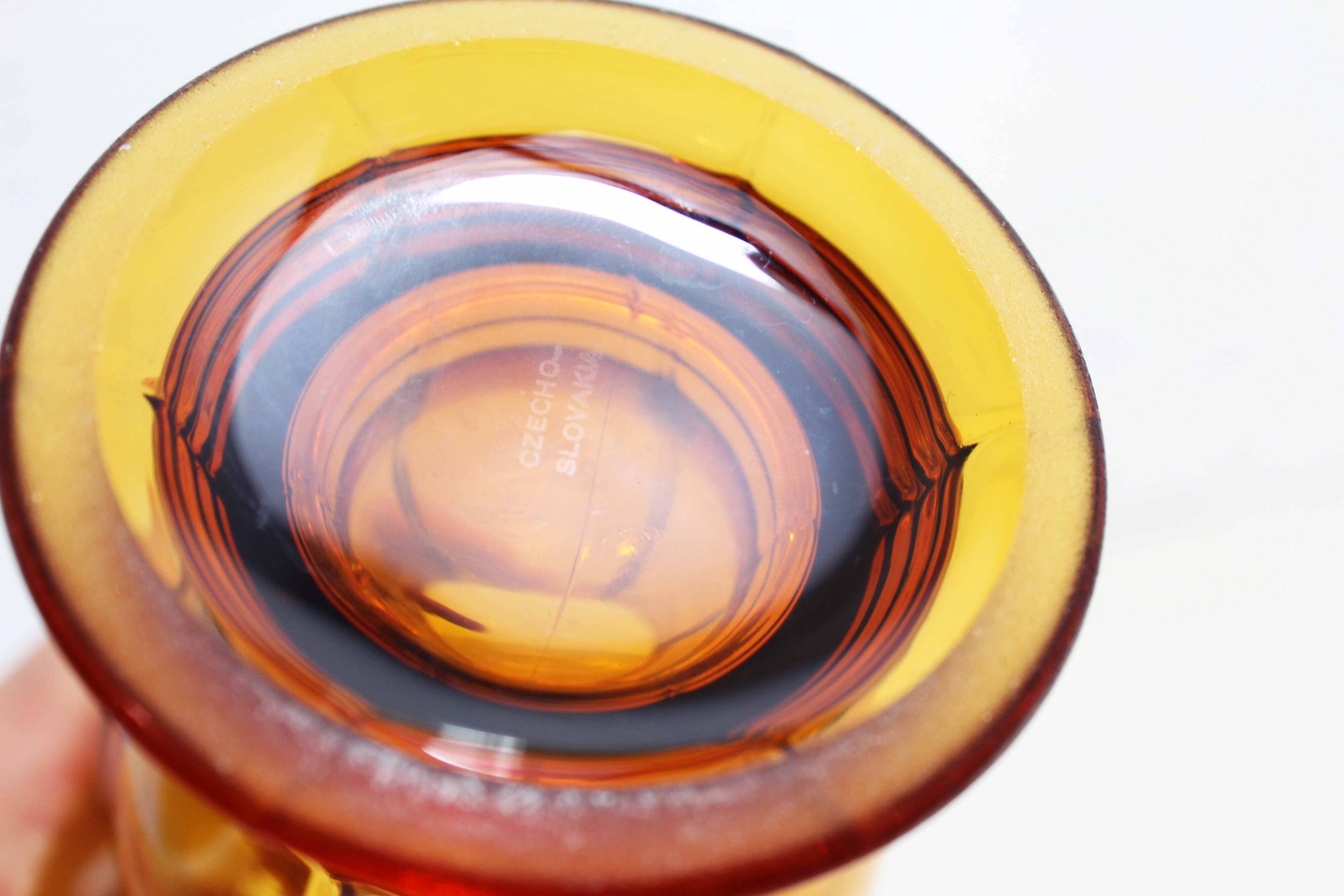 Art Deco amber glass vase