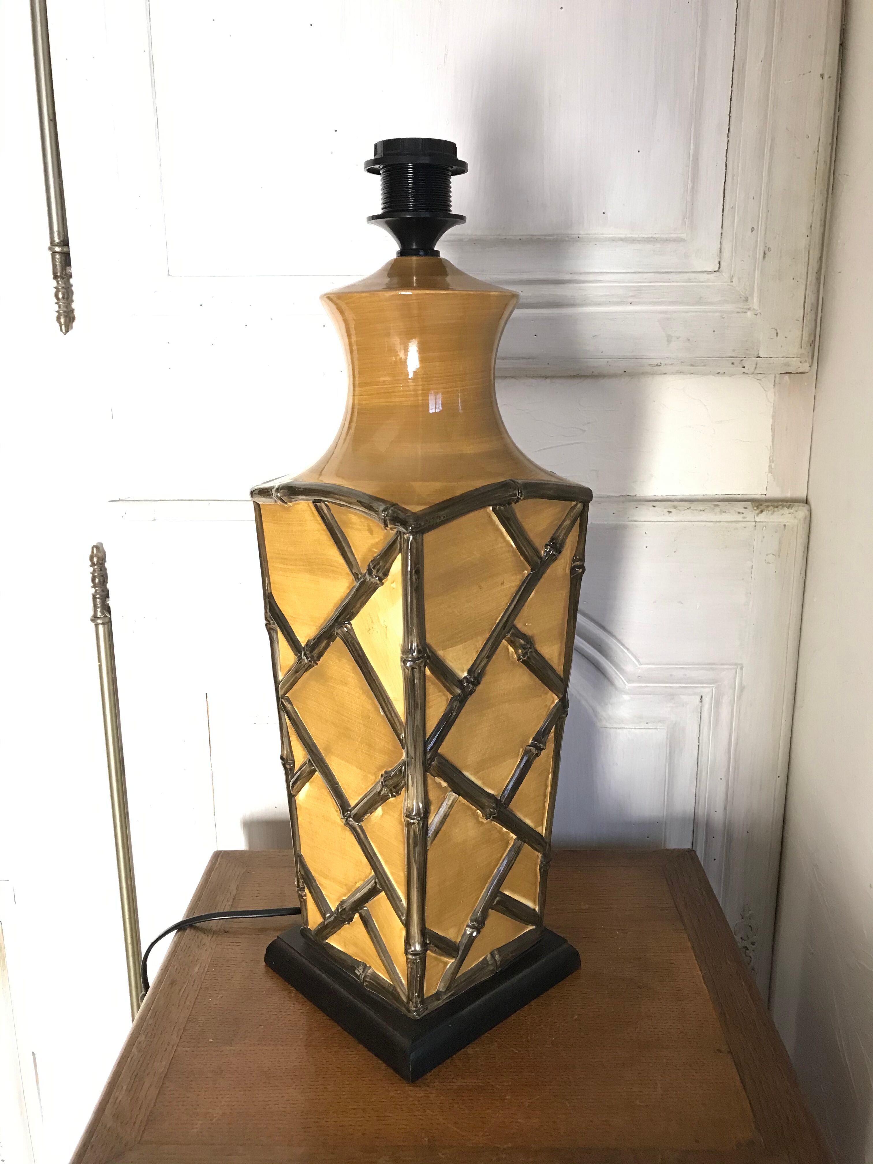 Vintage ceramic lamp bamboo style
