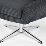 Mid-century armchair Shell, Deutsche Democratic Republic, DDR, 1960s, Black Cord, Chrome