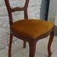 Louis Philippe style chair in solid wood with velvet top