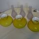 Large 3-light chandelier in glass, opaline and brass