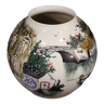 Vase en céramique chinoise peinte et émaillée