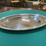 Oval silver-plated metal tray Christofle Malmaison model