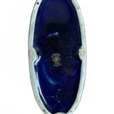 Blue earthenware planter decorated with gold motifs