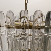 Lustre en cristal et laiton des années 1970
