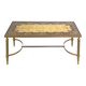 Coffee table in gilded brass with a mirrored eglomisé glass top.