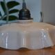 Suspension vintage en opaline rose pâle effet drapé